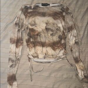 Pretty Little Thing Tie-Dye Long Sleeve Slightly Cropped Top